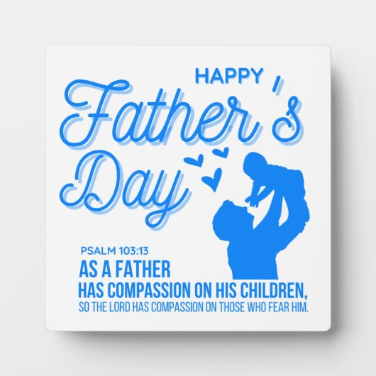 クリスチャン ブルー 父の日 詩篇103:13 聖書 フォトプラーク (正面)