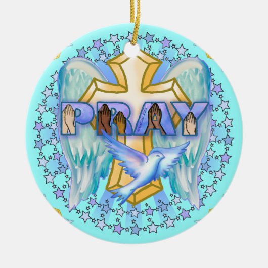 クリスチャン・プレイヤーウィングス セラミックオーナメント (正面)