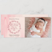 クリスチャン・ベイビー・ガール・バース・アナウンス 案内状 (正面/裏面)