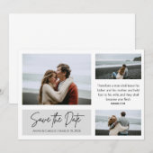 クリスチャン ミニマリスト Save The Date フォト コラージュ 招待状 (正面/裏面)