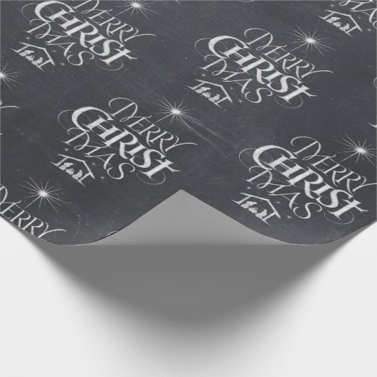 クリスチャン・メリークリスマス・シャルボード書道 ラッピングペーパー (角)