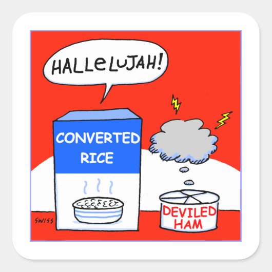 クリスチャン・ユーモアグルメ漫画 スクエアシール (正面)