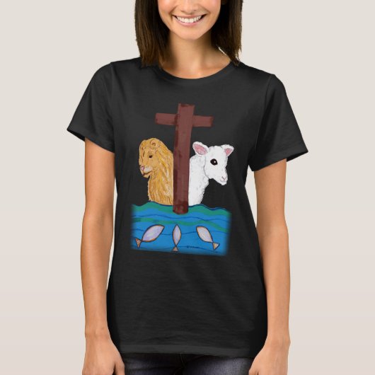 クリスチャン・ライオンと子羊 Tシャツ (正面)