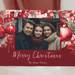 クリスチャン・レッド・ポインセチア写真 シーズンカード