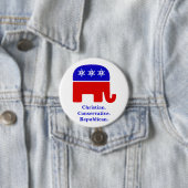 クリスチャン。 保守的。 共和党 缶バッジ (インサイチュ)