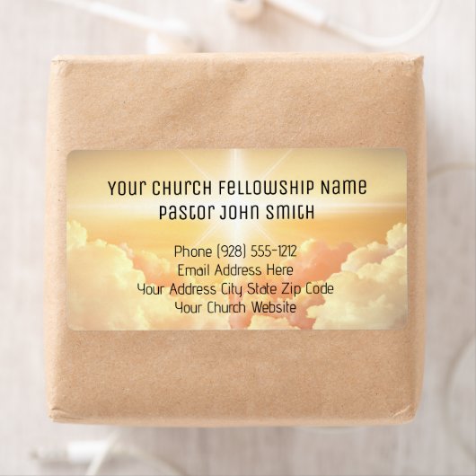 クリスチャン 天国 雲 教会 ビジネス ラベル (インサイチュ)