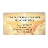 クリスチャン 天国 雲 教会 ビジネス ラベル (正面)