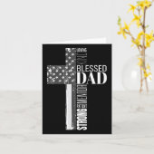クリスチャン 祝福されたお父さん アメリカ国旗 宗教的な父の日 カード (黄色い花)
