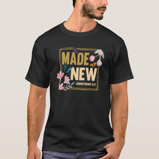 クリスチャン 聖書 コリント人への手紙 517 花 バッテ Tシャツ (正面)