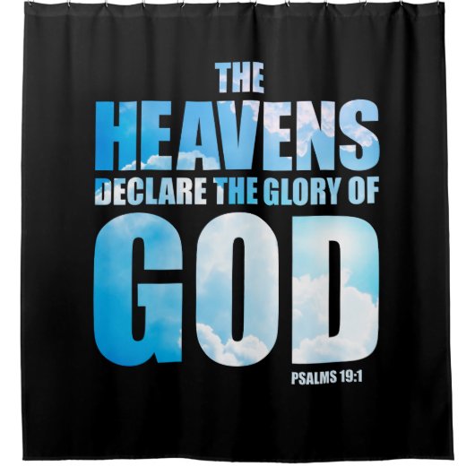 クリスチャン・詩篇19:1天国神の栄光を宣言 シャワーカーテン (正面)