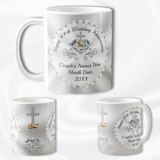 クリスチャン、10th、60th、25th Anniversary Mugs、 コーヒーマグカップ