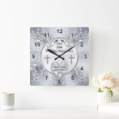 クリスチャン、25結婚年記念贈与、  スクエア壁時計 (ホーム)