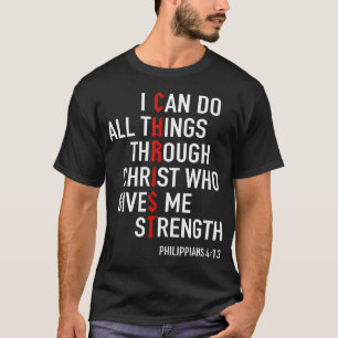 クリスチャン B イエス・キリストを通して全ての事が出来る Tシャツ
