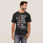 クリスチャン B イエス・キリストを通して全ての事が出来る Tシャツ (正面フル)