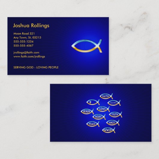 クリスチャン | Ichtus記号 名刺 (正面/裏面)