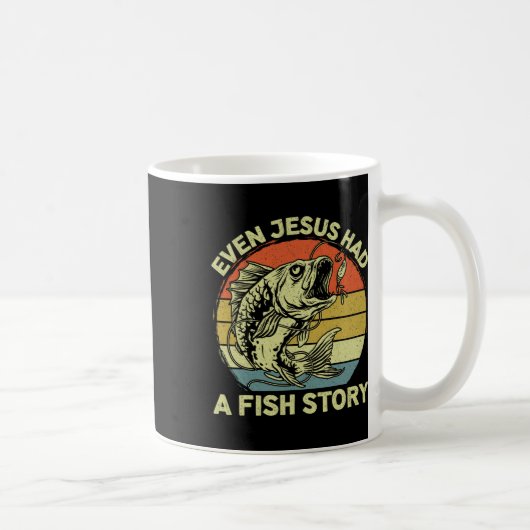 クリスチャンB魚釣りイエスも魚の物語をファン コーヒーマグカップ (右)