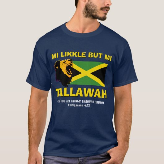 クリスチャンMI LIKKLEしかしMI TALLAWHジャマイカ国旗 Tシャツ (正面)