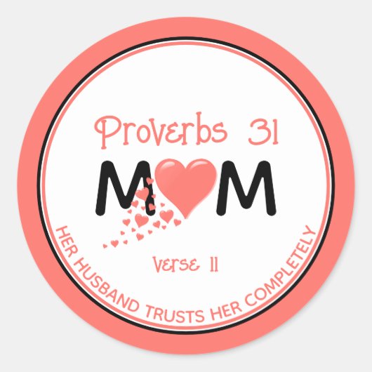 クリスチャンPROV 31 MOMサンゴハート母の日 ラウンドシール (正面)