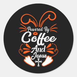 クリスチャンTシャツ、コーヒー、イエスシャツ ラウンドシール