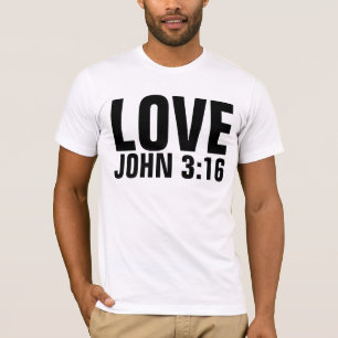 クリスチャンTシャツ、LOVEヨハネの福音書3章16節 Tシャツ