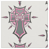 クリスチ救ンピンク十字 ファブリック (クローズアップ)