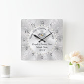 クリスチ最高のャン、25結婚周年記念贈物 スクエア壁時計 (ホーム)