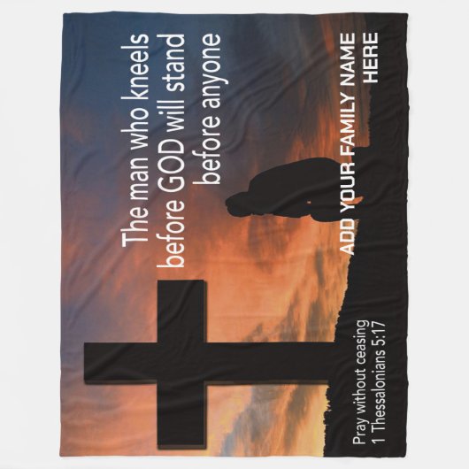 クリスチ祈ャンの姓を絶つことなく祈りの言葉 フリースブランケット (正面)