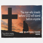 クリスチ祈ャンの姓を絶つことなく祈りの言葉 フリースブランケット (正面(横))