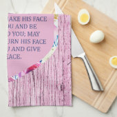 クリスチ賛美アン·ザ·ピンク·フローラの聖書詩 キッチンタオル (四つ折り)