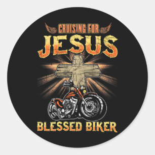 クリスチ賛美ンバイクもしくは自転車に乗る人パパ父の日 ラウンドシール