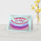 クリスティのお誕生日ケーキカード カード (黄色い花)