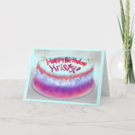 クリスティのお誕生日ケーキカード カード (正面)