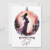 クリスティアスオーナメントウォーターの色の休日の妊娠 案内状 (正面)
