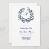 クリスティックスパステルホリー結婚式招待状 シーズンカード (正面/裏面)