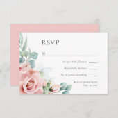 クリスティナパステルピンクフローラボホシック 出欠カード (正面/裏面)