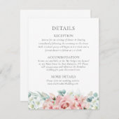 クリスティナパステルピンクフローラボホ結婚の詳細 エンクロージャーカード (正面/裏面)