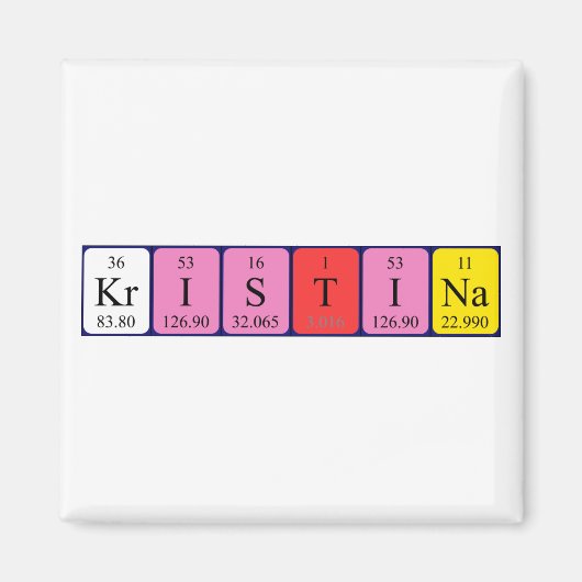 クリスティナ周期表名磁石 マグネット (正面)