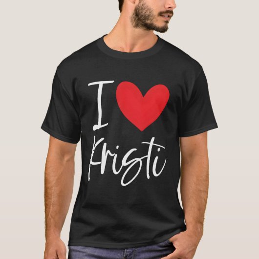 クリスティネームパーソナライズされたBff Friend Heが大好き Tシャツ (正面)