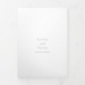 クリスティンダスティブルー結婚モダンズ 三つ折り招待状 (カバー)