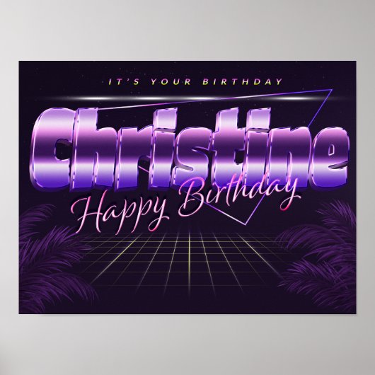 クリスティンネームVorname retroポスターGeburtstag ポスター (正面)