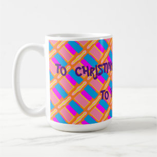 クリスティンハッピーバースデーからピンクイエローへ コーヒーマグカップ