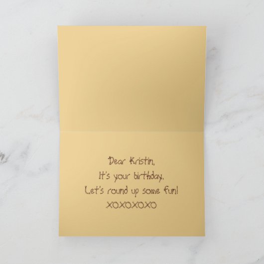 クリスティンハッピーバースデーパロミノホースカード カード (内部)