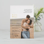 クリスティン写モダン真結婚の 箔招待状 (立ち正面)