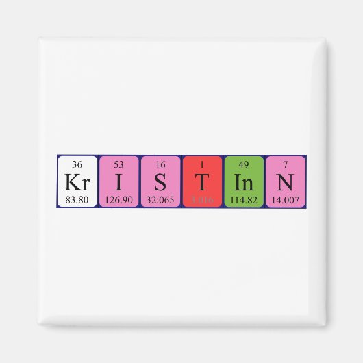 クリスティン周期表名磁石 マグネット (正面)