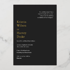 クリスティン炭モダン結婚の 箔招待状