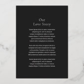 クリスティン炭モダン結婚の 箔招待状 (裏面)