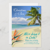 クリスティーナのエメラルドは水をまきますCaboの披露宴(麻布)に 招待状 (正面/裏面)