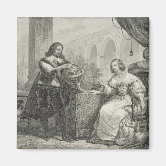 クリスティーナ(1626-89)スウェーデンの女王、シリーズの出身 マグネット (正面)