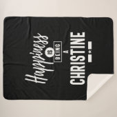 クリスティーンパーソナライズされたネーム誕生日ギフト シェルパブランケット (正面(横))
