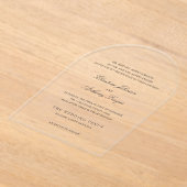 クリスティーン伝統的エレガントな結婚式 アクリル招待状 (レイダウン)